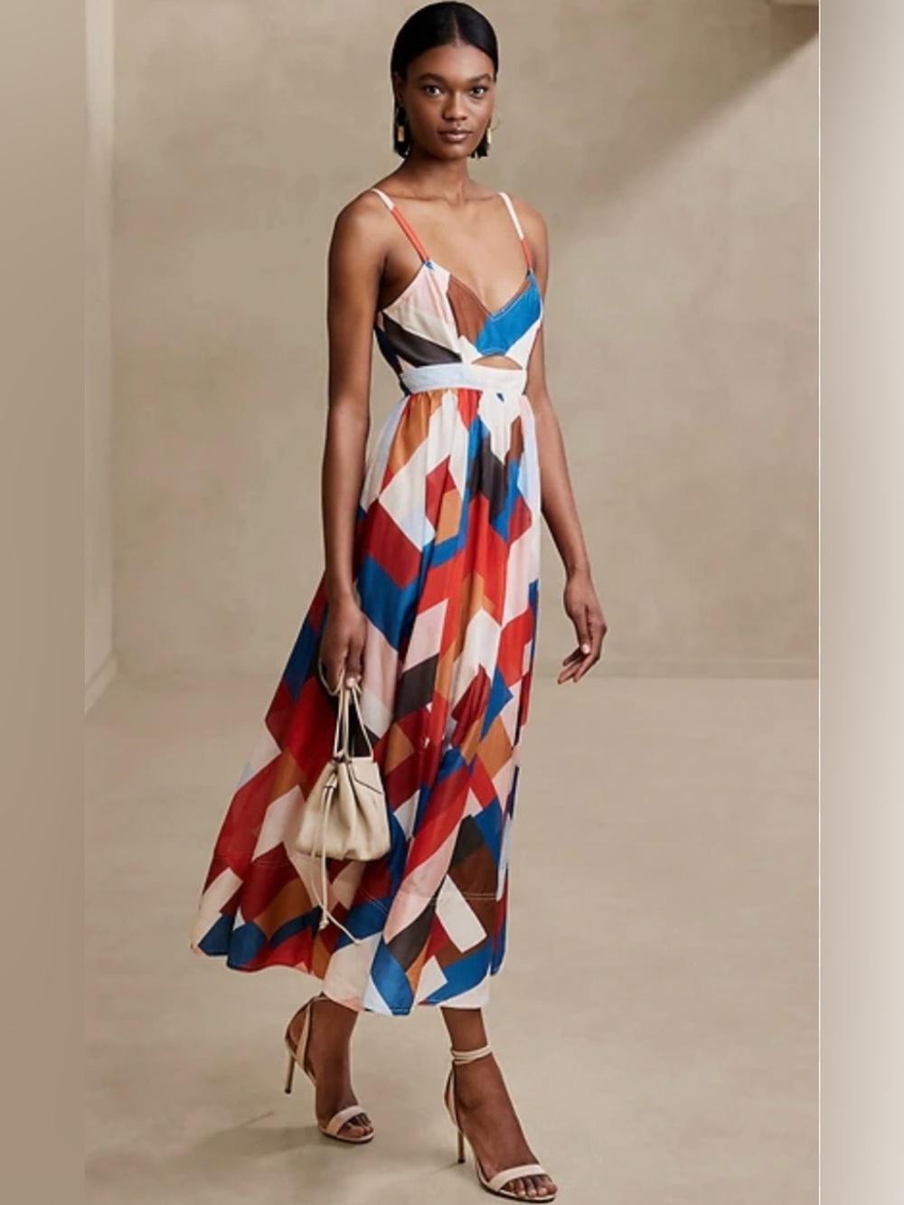 Isa Cotton-Silk Dress | Banana
Republic Geometric Print